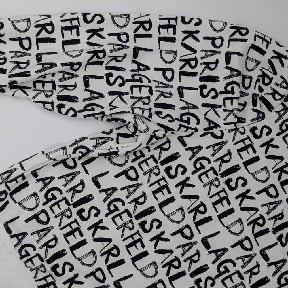 Karl Lagerfield Puff Sleeve Sweater Black & White - Picture 2 of 5